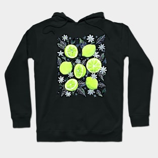 Watercolor Limes Pattern - Gray Hoodie